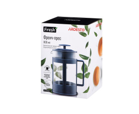 Френч-прес Ardesto Fresh, 800мл, боросилікатне скло, пластик, прозорий, синій