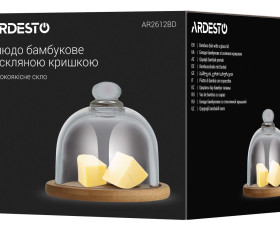 Блюдо з кришкою Ardesto, 12см, бамбук, скло, прозорий