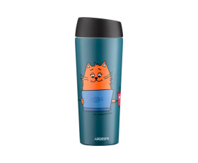 Термокухоль Ardesto Coffee time Red Cat, 450мл, нержавіюча сталь, синій
