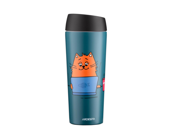 Термокухоль Ardesto Coffee time Red Cat, 450мл, нержавіюча сталь, синій