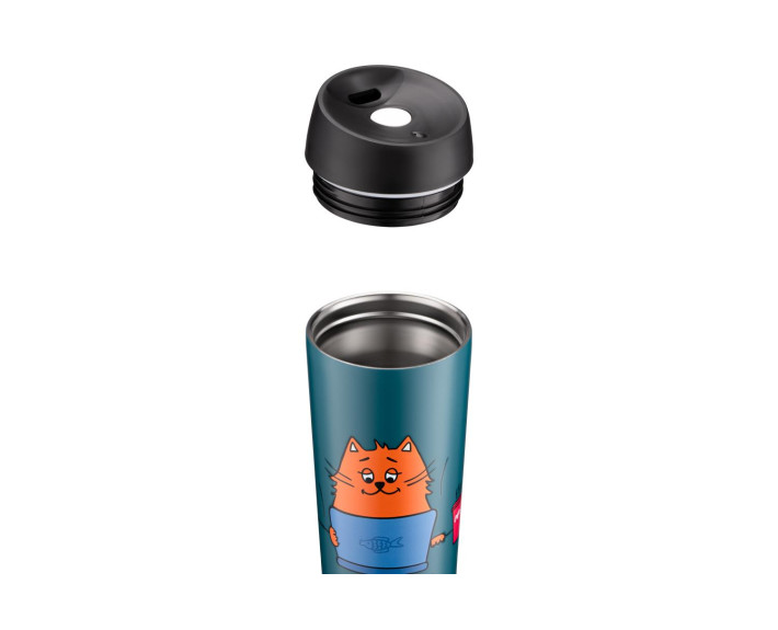 Термокухоль Ardesto Coffee time Red Cat, 450мл, нержавіюча сталь, синій