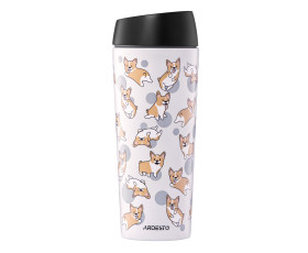 Термокухоль Ardesto Coffee Time Corgi 450мл, нержавіюча сталь, сірий