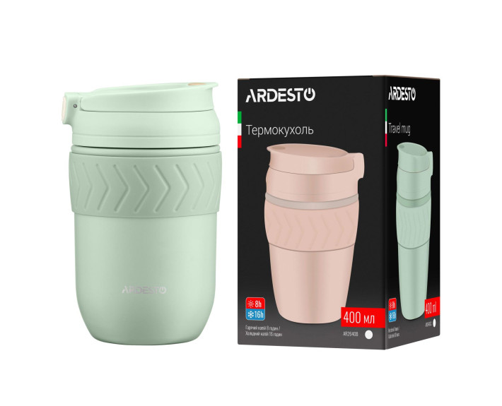 Термокружка Ardesto Cosy, 400мл, нержавеющая сталь, зеленая