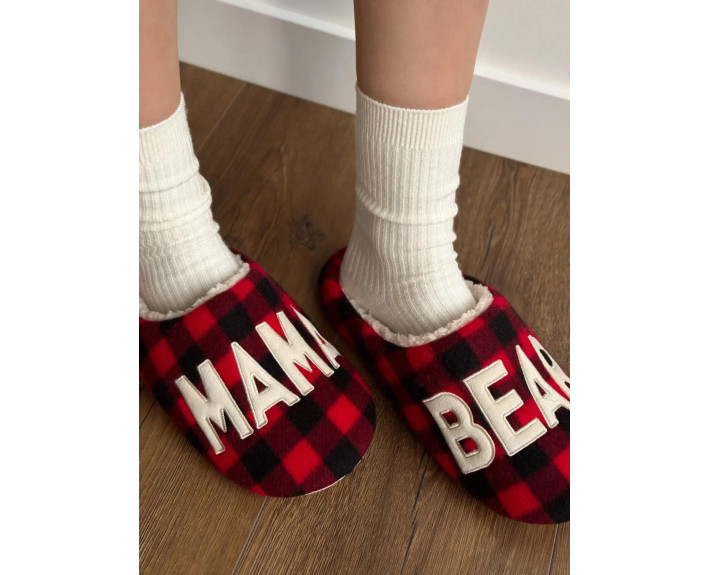 Домашние тапочки женские HS-LUX полушерстяные MAMA BEAR размер 36/37
