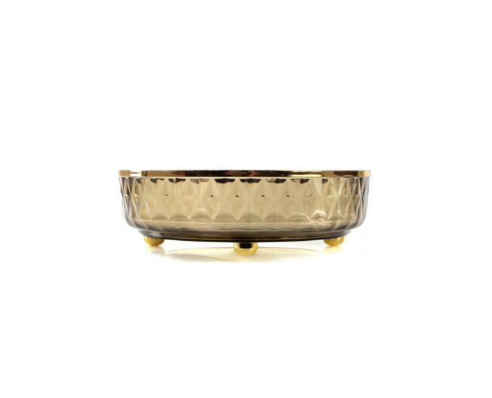 Тарелка LED TWIST GREY GOLD вращаемая / 27х8 см серая
