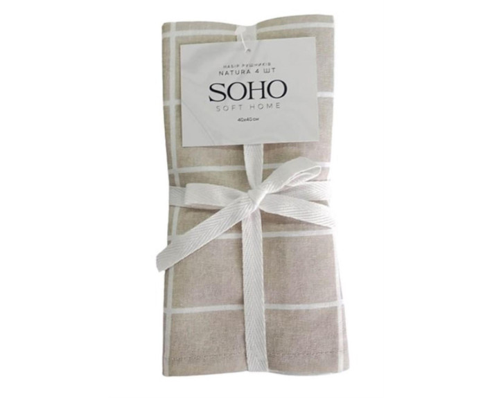 Набір  рушників 40*40 см бавовна 100% Natura 4 шт. SOHO