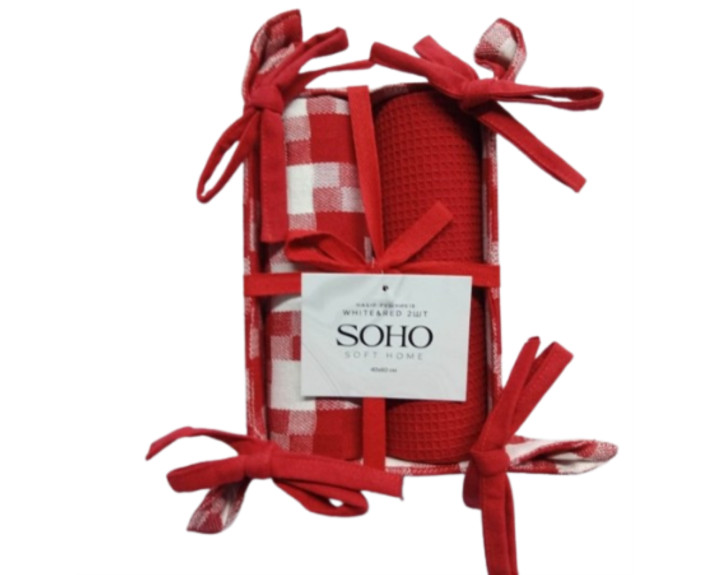 Набір  рушників 40*60см бавовна 100% White&Red 2шт. SOHO