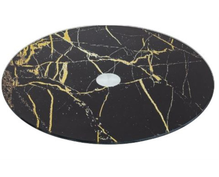 Тортовница VIVA MARBLE BLACK поворотная низкая/ 30 см. в уп.