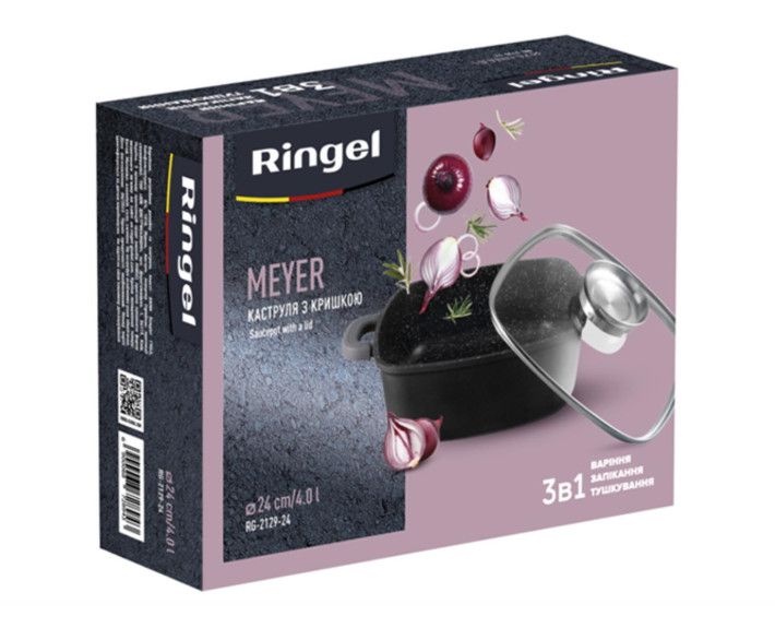Каструля 24 см (4,0л) з кришкою RINGEL Meyer