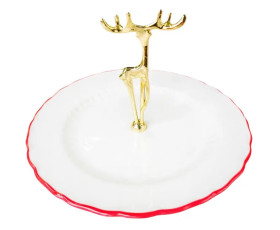 Блюдо LED NY DEER /кругл. 22 см з декор.ручкою