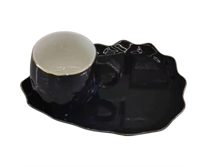 Чашка LED CORE BLACK GOLD з блюдц./ 220 мл в уп.