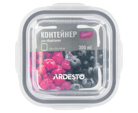 Контейнер для зберігання харчових продуктів Ardesto Gemini.0,3л,боросилікатне скло,пластик,квад.проз