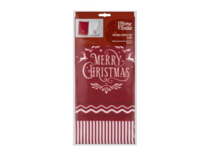 Набір рушників для кухні Ardesto Happy Holidays 45х65см,2шт 90%поліестер,10%бавовна,червоний,білий