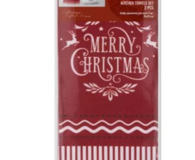 Набір рушників для кухні Ardesto Happy Holidays 45х65см,2шт 90%поліестер,10%бавовна,червоний,білий