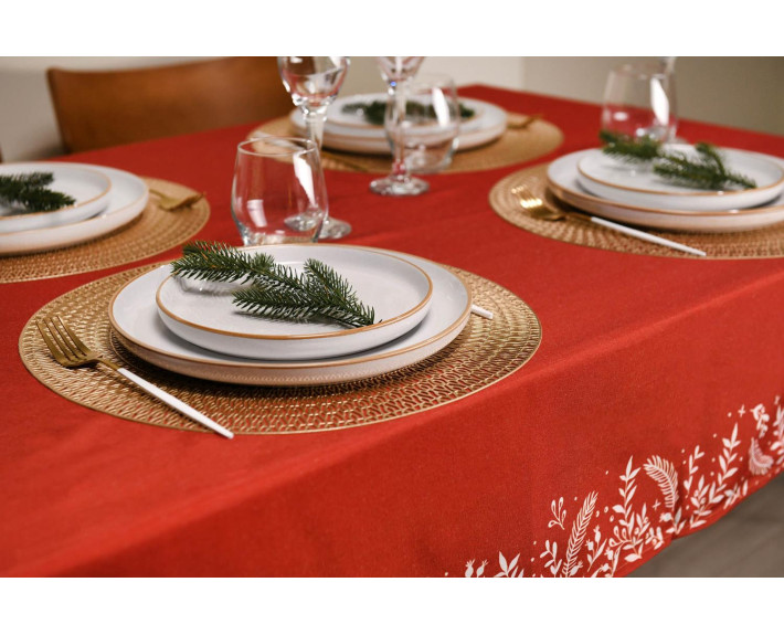 Скатерть Ardesto Happy Holidays 140х180см, 90% полиэстер, 10% хлопок, красный