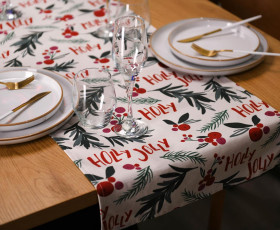 Ранер Ardesto Happy Holidays 40х140см, 90% поліестер,10% бавовна,білий гостролист