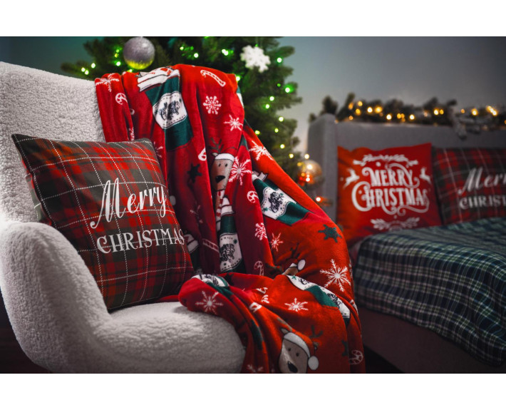 Подушка декор.Ardesto Happy Holidays 45х45см,100% поліестер,клітинка зелено-червона