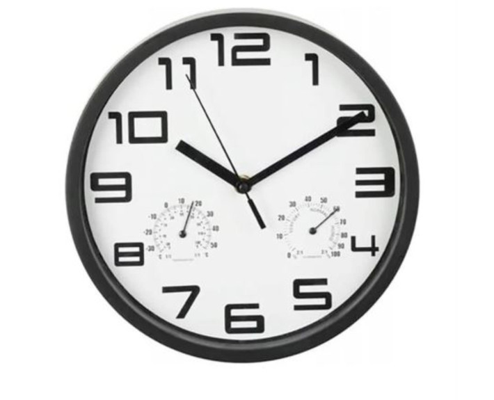 Годинник настінний 24,8*24,8*4,3см.,білий,чорний,ТМ Koopman,Нідерланди