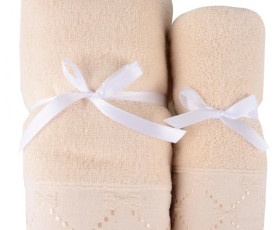 Набір  рушників 35*75+70*140см бавовна 100% Bow Cream SOHO