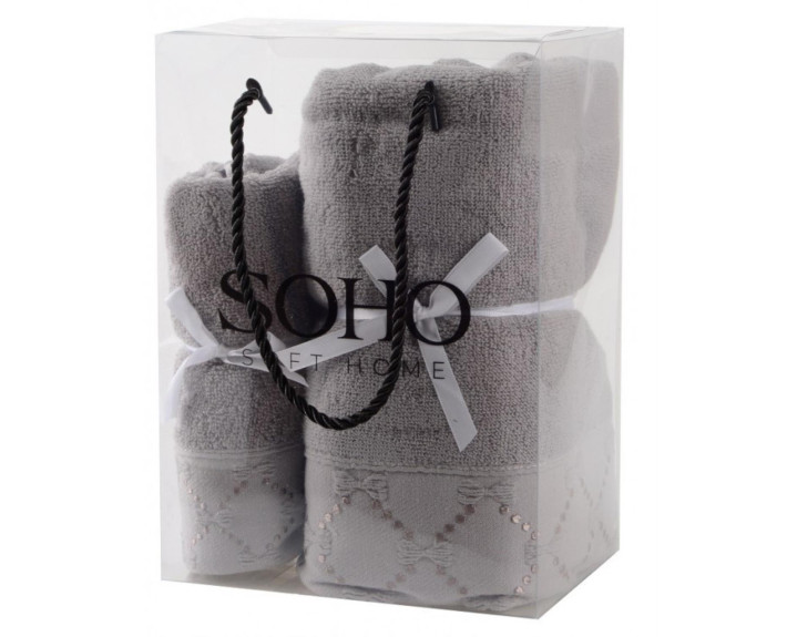 Набір рушників 35*75+70*140см бавовна 100% Bow Grey SOHO