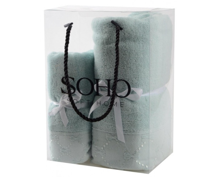 Набір  рушників 35*75+70*140см бавовна 100% Bow Mint SOHO