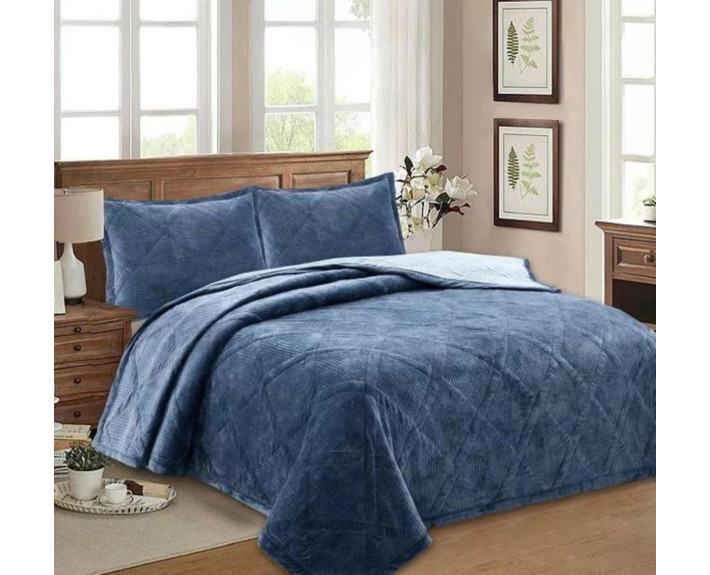 Покривало 200*230 см VELUR Deep Blue SOHO