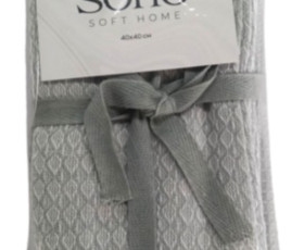 Набір рушників 40*40см бавовна 100% Silver 4 шт. SOHO