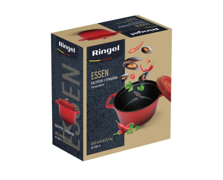 Кастрюля 26 см (4.8 л) с крышкой RINGEL Essen