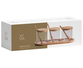 Банка VIVA BAMBOO /НАБІР/3х350 мл/підставка+ложка/ в уп.