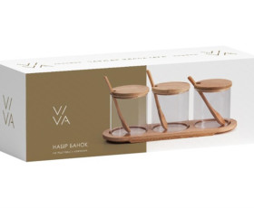 Банка VIVA BAMBOO /НАБІР/3х350 мл/підставка+ложка/ в уп.