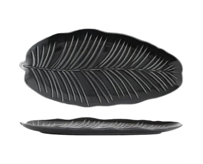 Блюдо LIMITED EDITION LEAF BLACK / 30x16.8 см /овальное
