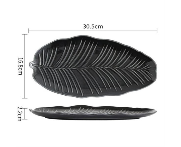 Блюдо LIMITED EDITION LEAF BLACK / 30x16.8 см /овальное