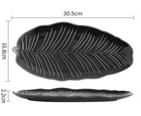 Блюдо LIMITED EDITION LEAF BLACK / 30x16.8 см /овальное