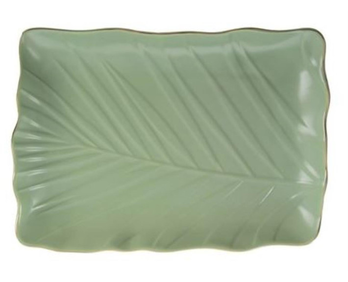 Блюдо LIMITED EDITION LEAF CREAM GOLD / 24.5х17 см /прямок.