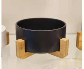 Салатник/Піала LED TRACE BLACK на бамбук.підст. /15.5 см