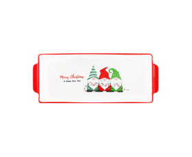 Блюдо Ardesto Christmas Gnomes, 30х12см, порцеляна, прямокутна