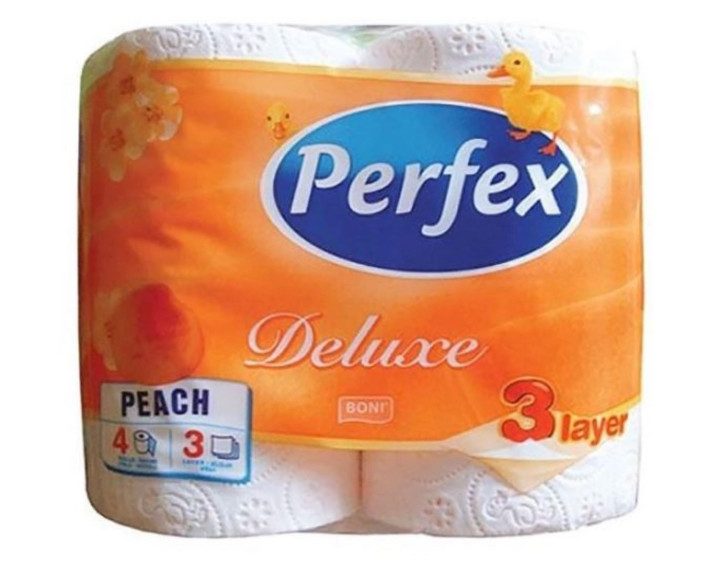 Туалетний папір Deluxe Персик 3шар. 4 шт Perfex