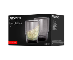 Набір склянок низьких Ardesto Bubble 300мл, 2шт, скло, зелений