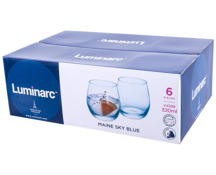 Склянка LUMINARC MAINE SKY BLUE /НАБІР/ 6X320 мл низьк.