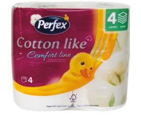 Туалетний папір Cotton Comfort 4шар 4шт Perfex