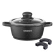 Кастрюля с стеклянной крышкой Ardesto Gemini Anzio, 1.2л, алюминий, черный