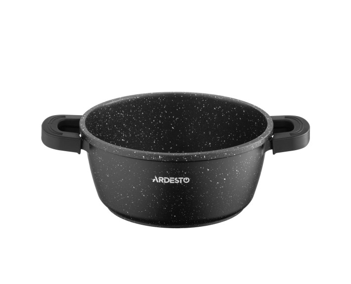 Кастрюля с стеклянной крышкой Ardesto Gemini Anzio, 1.8л, алюминий, черный