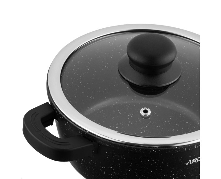 Кастрюля с стеклянной крышкой Ardesto Gemini Anzio, 1.8л, алюминий, черный