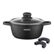 Кастрюля с стеклянной крышкой Ardesto Gemini Anzio, 1.8л, алюминий, черный