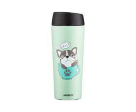 Термокухоль Ardesto Coffee time Frenchie, 450мл, нержавіюча сталь, зелений