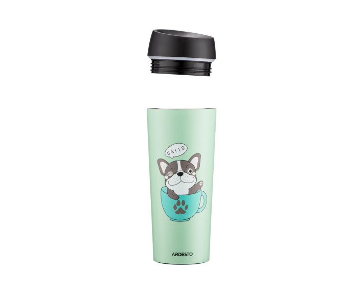Термокухоль Ardesto Coffee time Frenchie, 450мл, нержавіюча сталь, зелений
