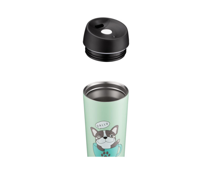 Термокухоль Ardesto Coffee time Frenchie, 450мл, нержавіюча сталь, зелений