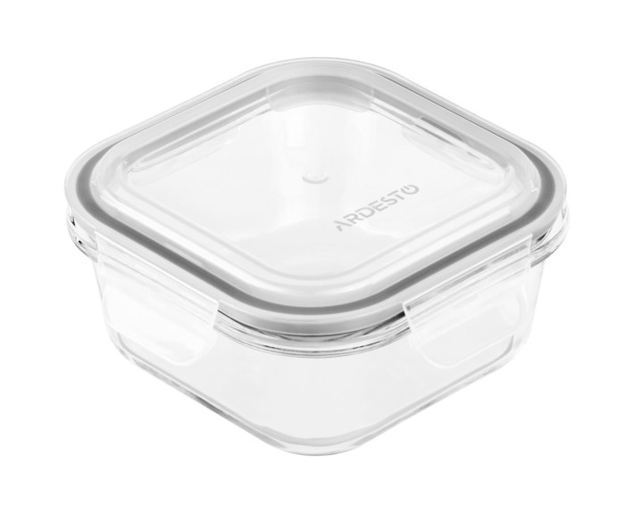 Контейнер для зберігання харчових продуктів Ardesto Gemini, 0.5л, боросилікатне скло, пластик квадр.