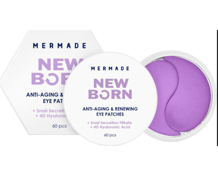 Патчі омолоджуючі гідрогелеві  під очі Snail Secretion Filtrate & 4D Hyaluronic Acid,60шт MERMADE