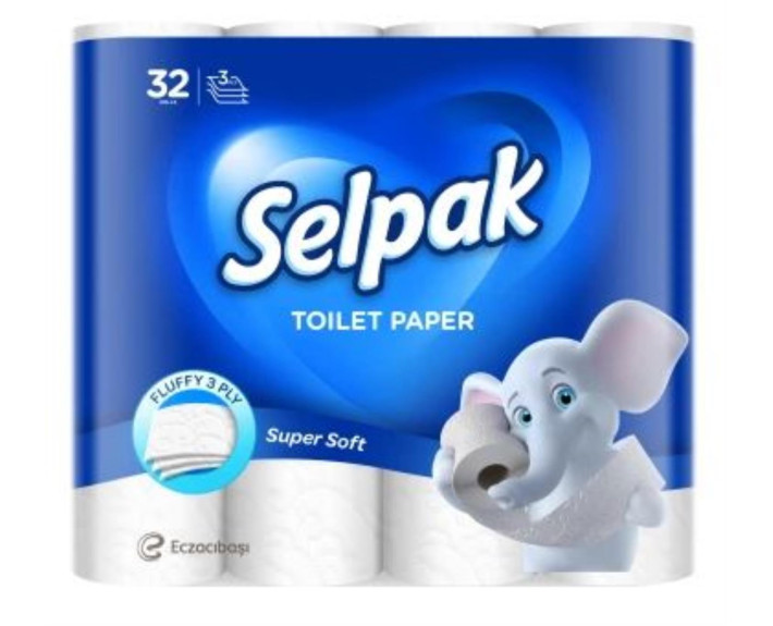 Туалетная бумага белая 32шт //3 Selpak
